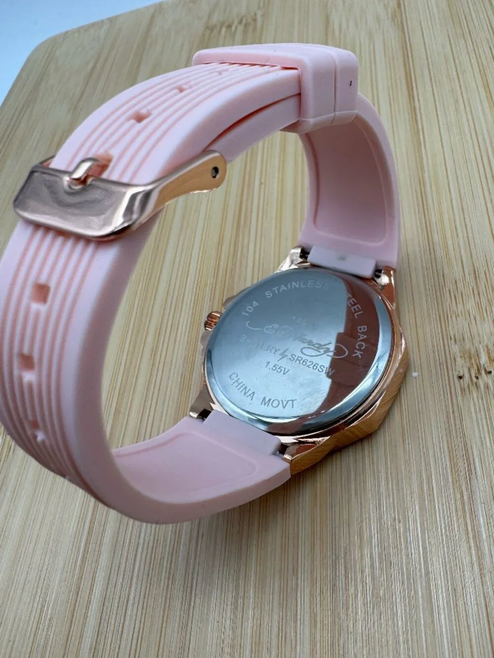 Ed Hardy Ladies Pink Silicone Strap Watch Rose Gold Tone Skull Analog Quartz